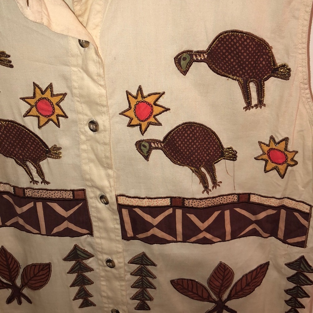 At Last Studio hippie boho southwest vest lg Sz - Picture 4 of 5